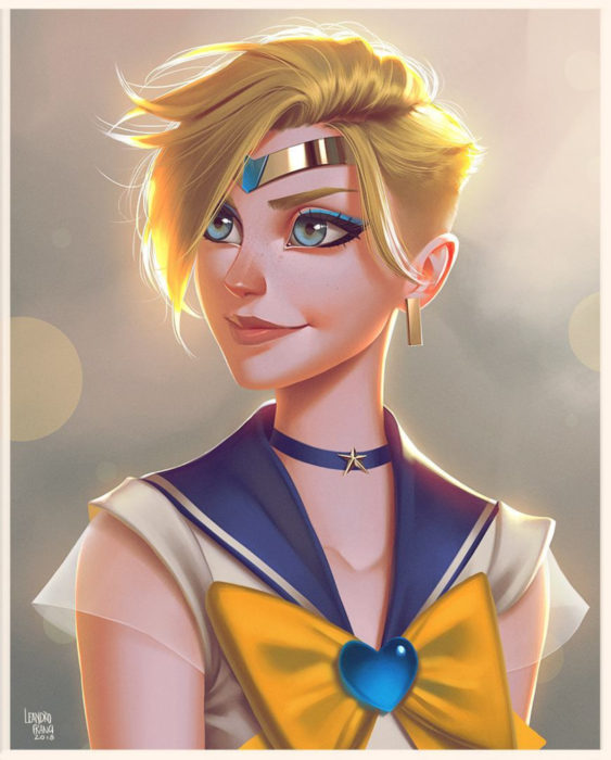 Leandro Franci ilustrador; artista hace ilustración digital de Sailor Moon, Haruka, Urano