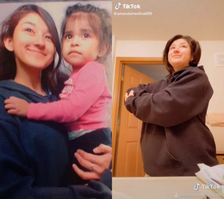 Challenge triste de TikTok; foto antes y después con ser querido que ya no está; hermanas