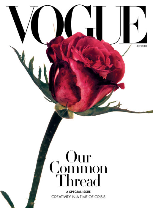 Portada de Vogue con una rosa en ella