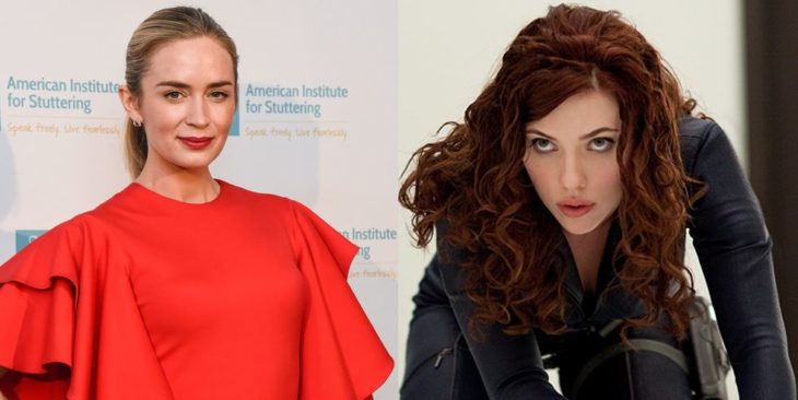 Emily Blunt y Scarlett Johansson como la Viuda Negra