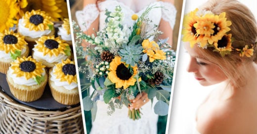 17 Maneras de decorar tu boda con la belleza de los girasoles