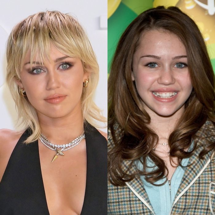 miley cyrus con el cabello rubio y naturalmente castaño