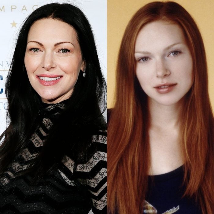 laura prepon con el cabello negro y naturalmente rojo