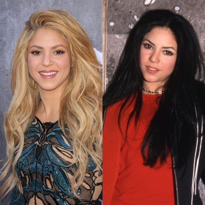 shakira con el cabello rubio y naturalmente castaño