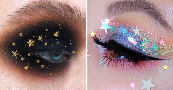  Maquillajes con brillo de estrellas que te fascinarán