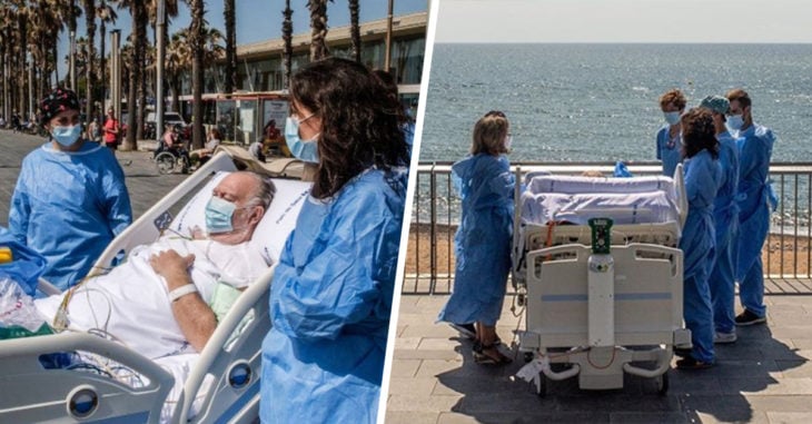 Médicos españoles llevan a sus pacientes a la playa para su recuperación