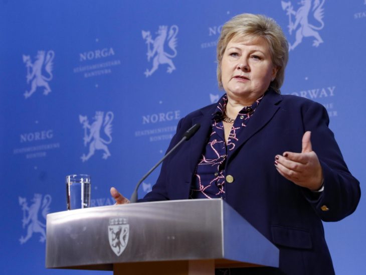 Erna Solberg, primera ministra de Noruega