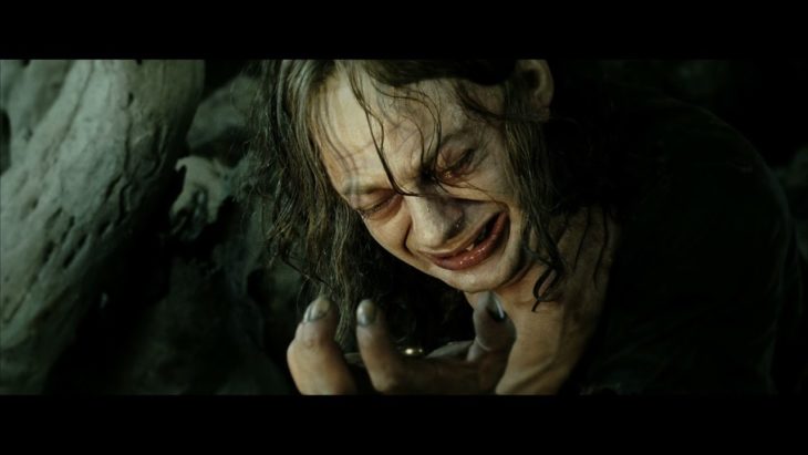 escena del Señor de los Anillos con el Gollum