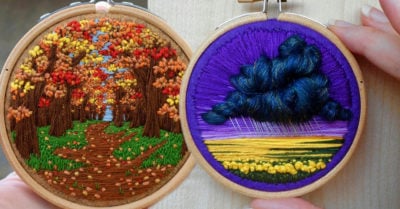 Artista con Asperger crea hermosos bordados llenos de color