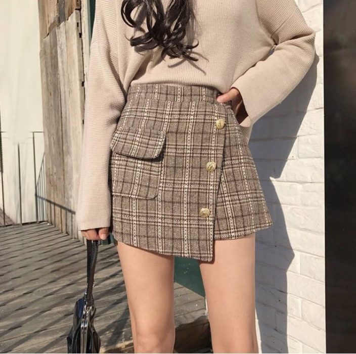 skort de tweed con sueter