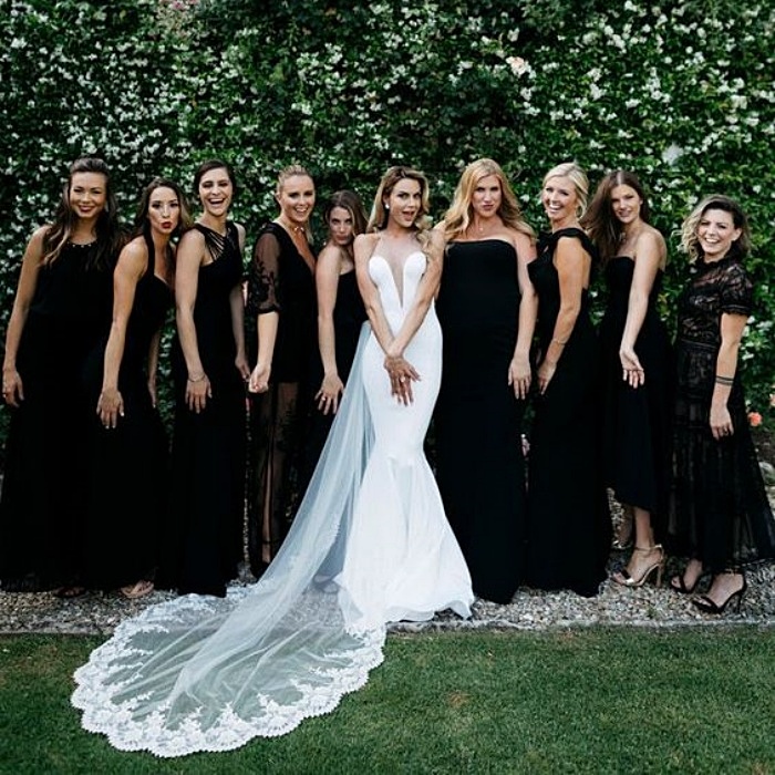 Vestidos de dama on sale de honor negro