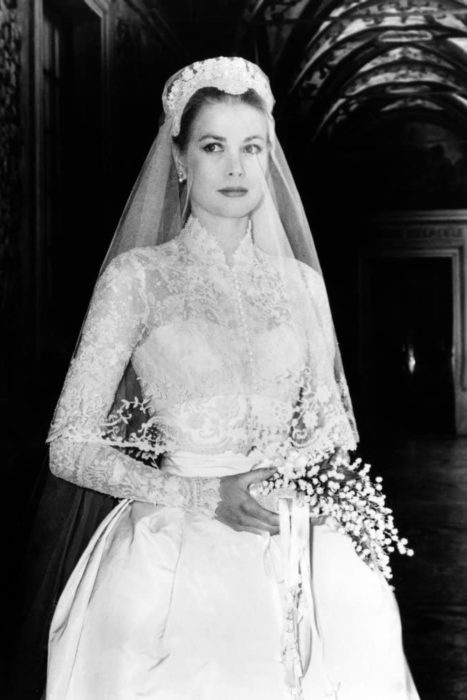 actriz grace kelly con vestido de novia en 1956