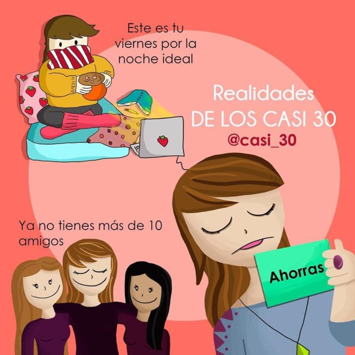 Ilustración de "Casi 30" hablando acerca de alguna enseñanza durante esa edad