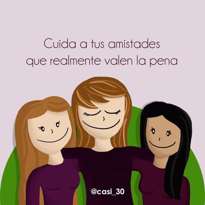 Ilustración de "Casi 30" hablando acerca de alguna enseñanza durante esa edad