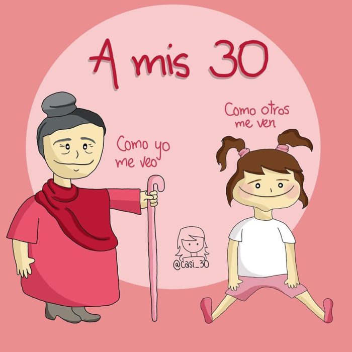 Ilustración de "Casi 30" hablando acerca de alguna enseñanza durante esa edad