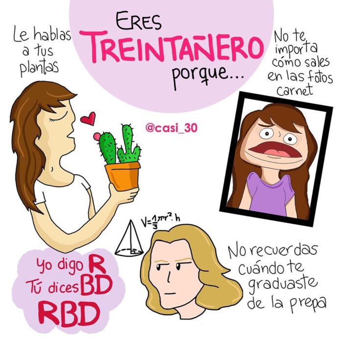 Ilustración de "Casi 30" hablando acerca de alguna enseñanza durante esa edad