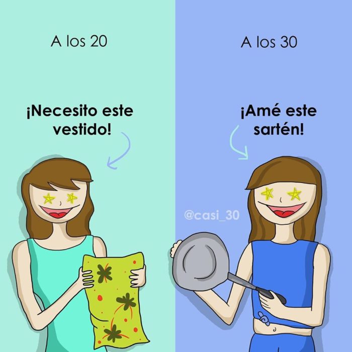 Ilustración de "Casi 30" hablando acerca de alguna enseñanza durante esa edad