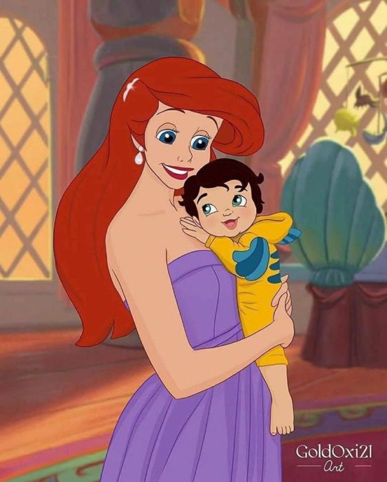 Dibujo de Ariel como mamá de La ilustradora rusa Oksana Paschenko