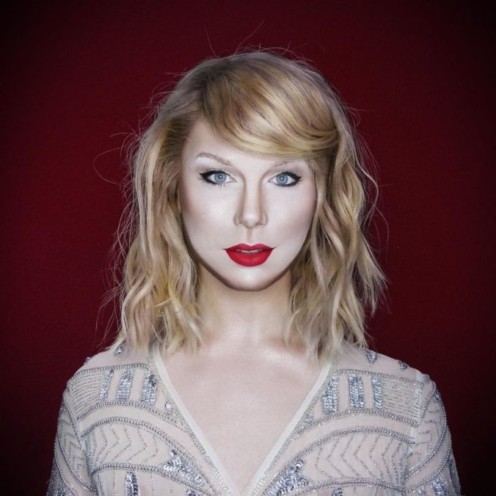 Alex Stone, maquillista, maquillado como Taylor Swift