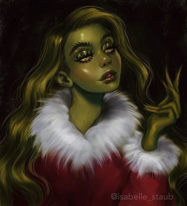 El grinch mujer Ilustración digital isabelle staub 