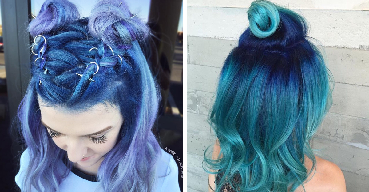 dark blue balayage hair