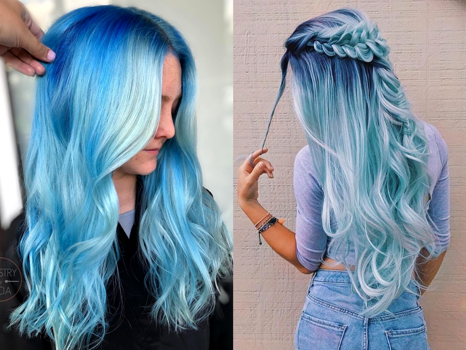 blonde hair blue balayage