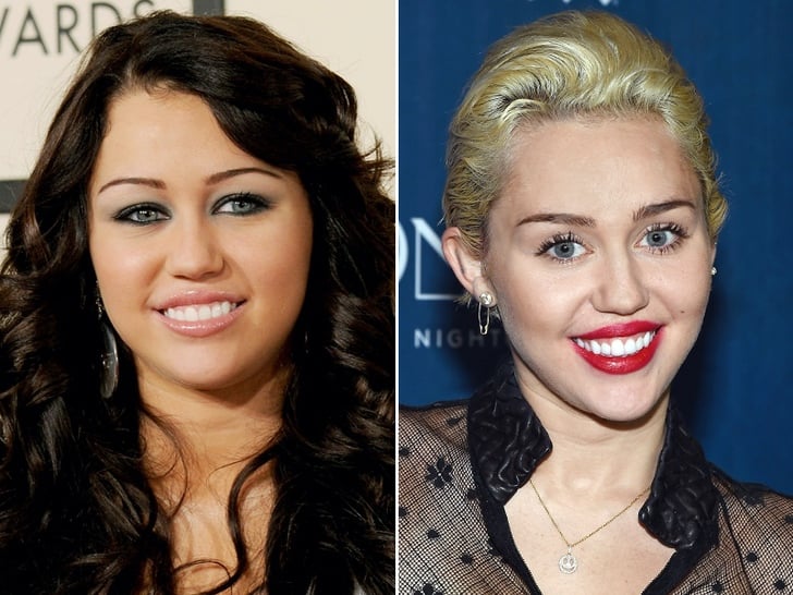 Miley Cyrus cejas antes y después