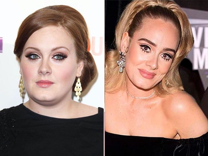 Ceja Adele antes y después