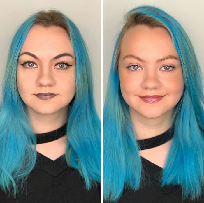 Antes y después de un maquillaje profesional