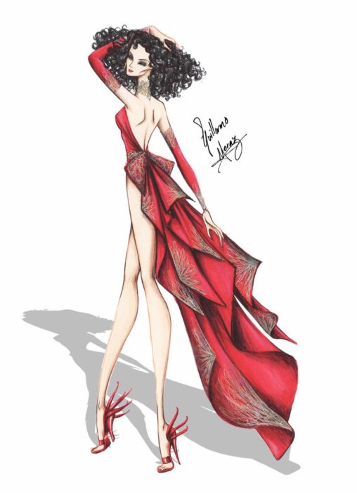 Madre Gothel dibujada por Guillermo Meraz en estilo princesa Disney