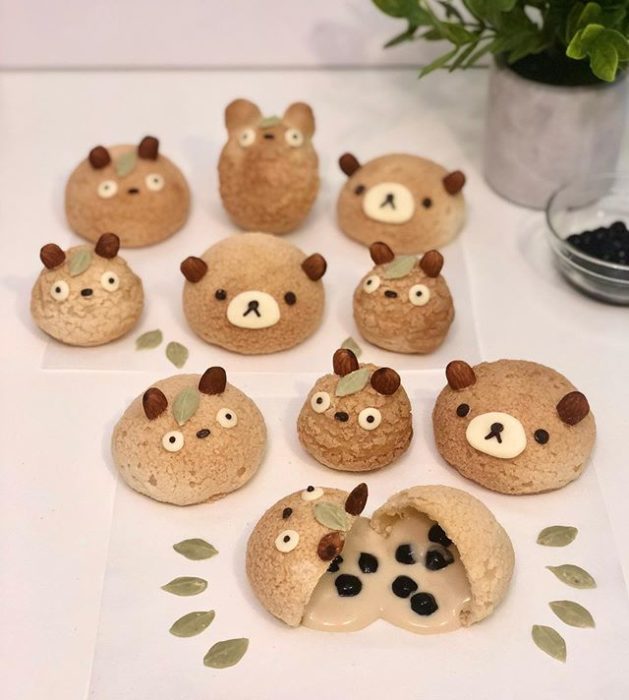 Panecillos integrales en forma del oso Rilakkuma