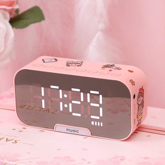 Artículos de decoración para el hogar; reloj despertador rosa