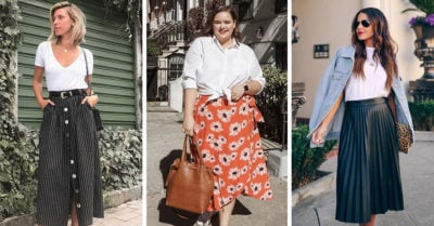 15 Ideas para usar falda midi con tus tenis favoritos