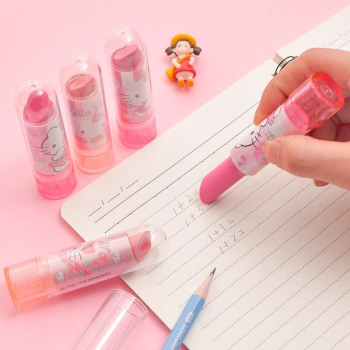 Gomas de borrar en forma de labial de Hello Kitty