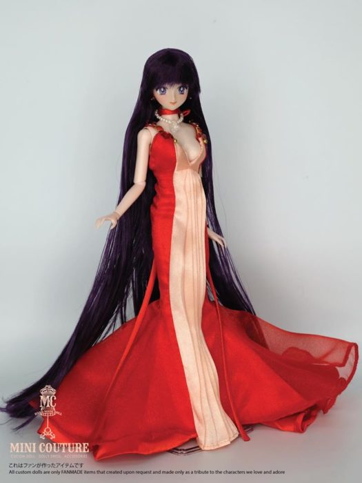 Muñeca de porcelana creada por el artista Mini Couture de Sailor Moon, Rei Hino