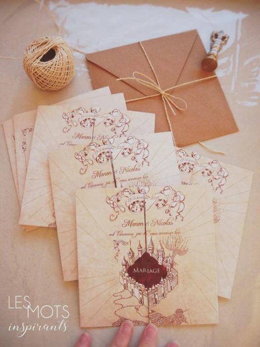 Invitación de boda estilo Harry Potter 