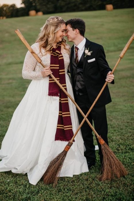 Foto de esposos temática Harry Potter
