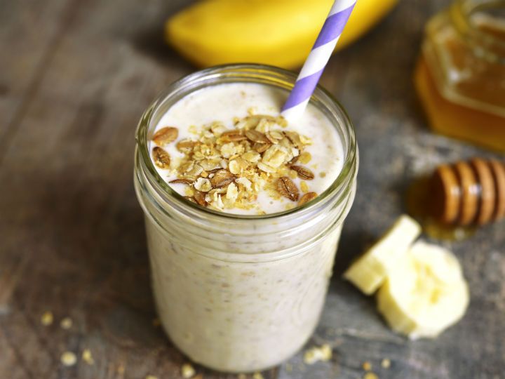 Licuado de plátano y avena