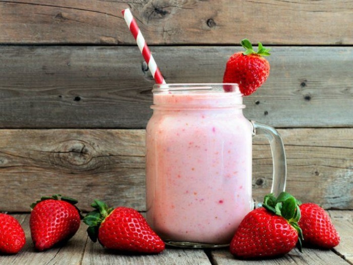 Licuado de fresas con vainilla