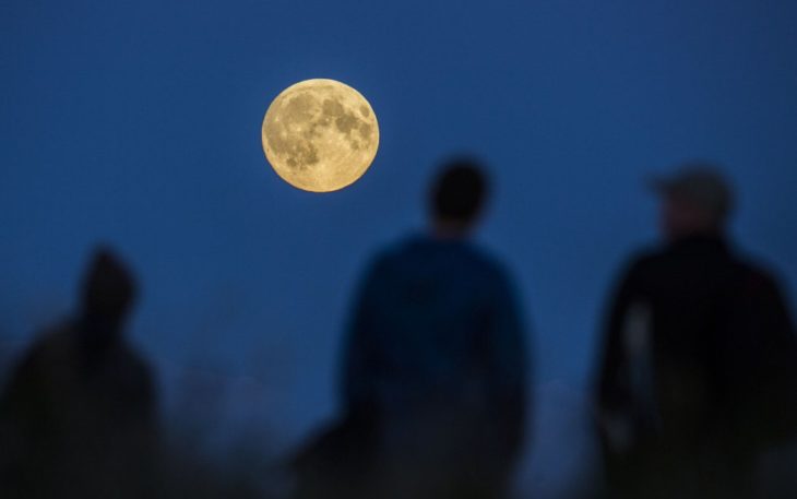 Personas viendo la luna