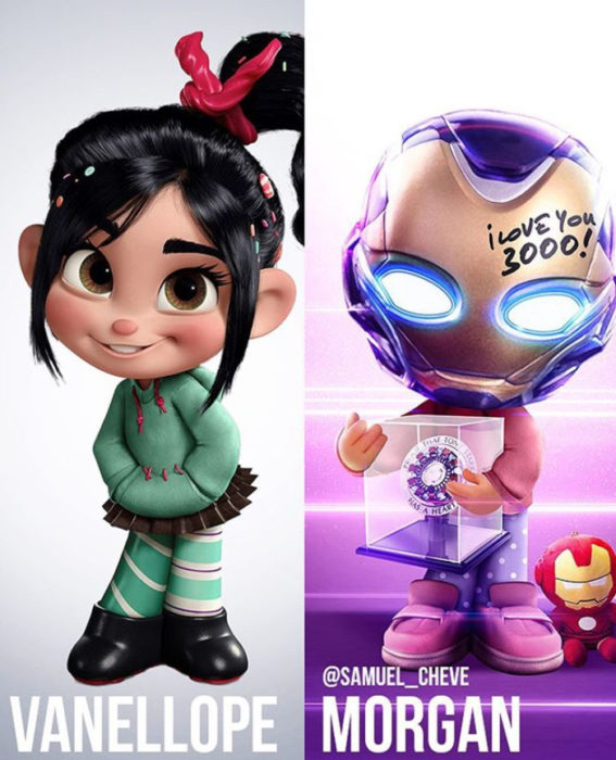 Vanellope de Ralph el demoledor como Morgan de Los vengadores