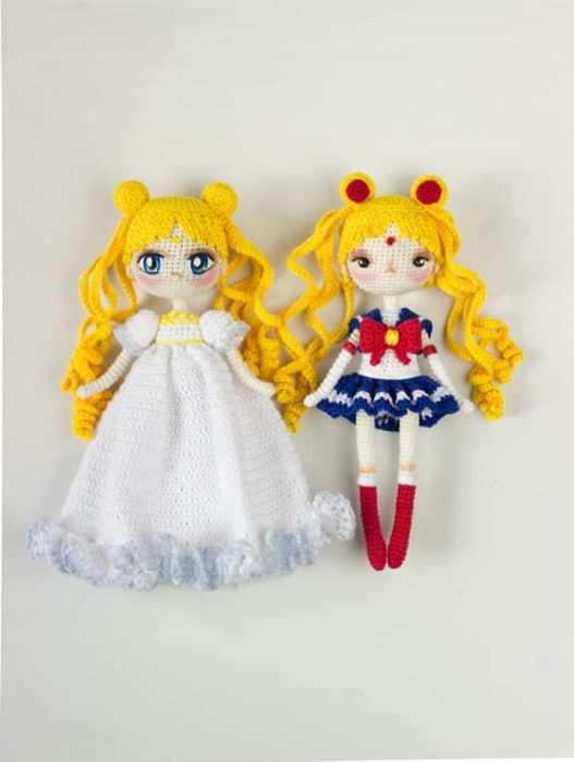 Muñecas de sailor moon tejidas