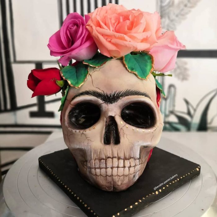 Pastel en forma de calavera