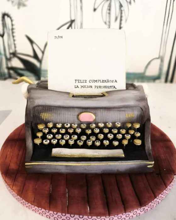 Pastel de máquina de escribir