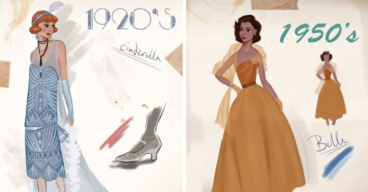 Artista nos muestra cómo se verían las princesas Disney en diferentes épocas
