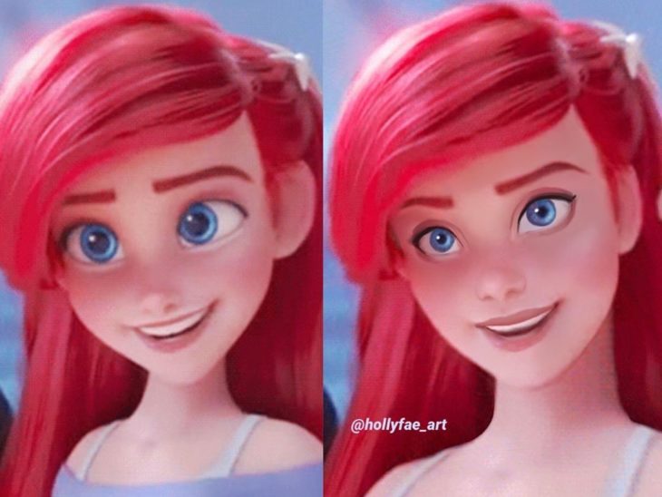 Artista Holly Fae crea ilustraciones de princesas Disney con facciones más realistas; Ariel, La Sirenita