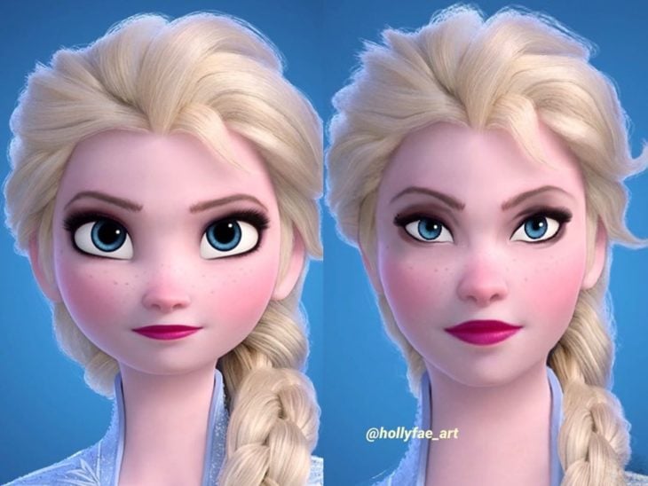 Artista Holly Fae crea ilustraciones de princesas Disney con facciones más realistas; Elsa, Frozen