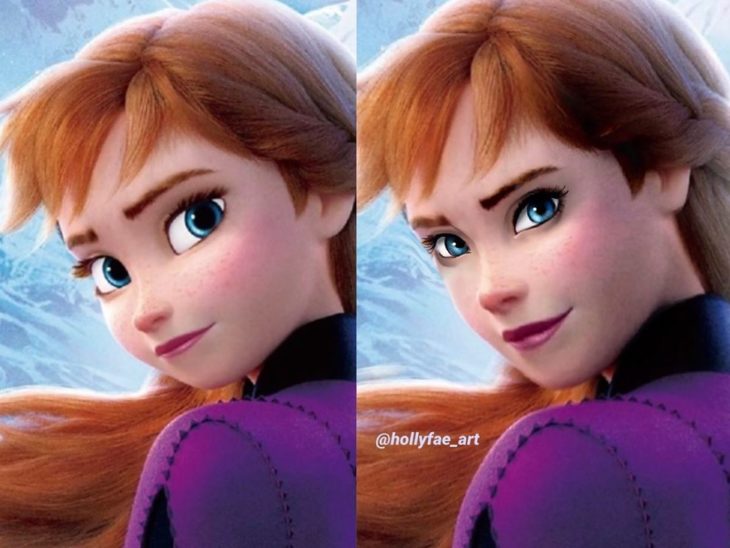 Artista Holly Fae crea ilustraciones de princesas Disney con facciones más realistas; Anna, Frozen