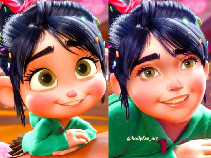 Artista Holly Fae crea ilustraciones de princesas Disney con facciones más realistas; Vanellope, Ralph el demoledor