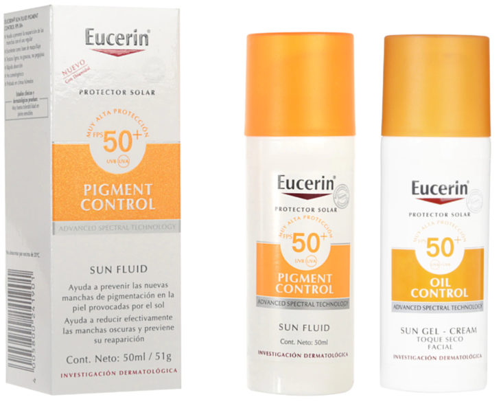 Productos para el cuidado de la piel; protector solar Eucerin para evitar las manchas con efecto mate